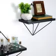 Dekorativ metallvägghylla, svart, 30 cm x 14 cm x 30 cm, hållbar, lätt att montera - Hylla och klädhängare - 8682870776821 - 3