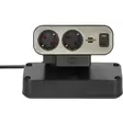 Estilo Duplex grenuttag med överspänningsskydd, 1x USB C, 1x USB A, 9x uttag, silver/svart - Förlängningskablar - 4007123682171 - 11