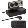 Estilo Duplex grenuttag med överspänningsskydd, 1x USB C, 1x USB A, 9x uttag, silver/svart - Förlängningskablar - 4007123682171 - 10