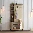 Hallmöbel Hanah Home Viyana D Valnöt Spånskiva 90x200x35 cm - Hallskåp - 8684283020881 - 3