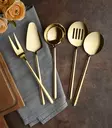 Serveringsset Hermia Allegra Guld Rostfritt Stål 5 Delar - Bestick och serveringsredskap - 8684283550531 - 2