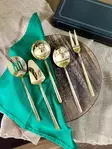 Serveringsset Hermia Allegra Guld Rostfritt Stål 5 Delar - Bestick och serveringsredskap - 8684283550531 - 3
