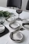 Skål Set Hermia Svart Vit Keramik 6 Delar - Serveringsfat - 8684282991571 - 2