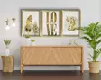 Inramad MDF-tavla Wallity Guld Beige Vit MDF 38x53 cm 3 Delar - Tavlor och ramar - 8683743825301 - 3