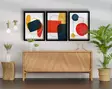 Inramad MDF-tavla Wallity Röd Senap Marinblå Vit MDF 38x53 cm 3 Delar - Tavlor och ramar - 8683743825141 - 3