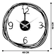 Dekorativ väggklocka i metall, svart, 48 x 48 cm, hållbar, konstverk - Väggklockor - 8683342203371 - 8