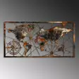 Väggdekor Metall Wallxpert World Map Large Flerfärgad Metall 120x60 cm 3 Delar - Dekorationer, prydnadsföremål - 8683743851591 - 5