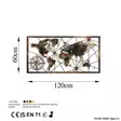 Väggdekor Metall Wallxpert World Map Large Flerfärgad Metall 120x60 cm 3 Delar - Dekorationer, prydnadsföremål - 8683743851591 - 7