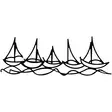 Väggdekor Metall Wallity Ships In Water Svart Metall 68x24 cm - Dekorationer, prydnadsföremål - 8683743680771 - 1