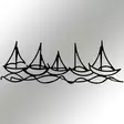 Väggdekor Metall Wallity Ships In Water Svart Metall 68x24 cm - Dekorationer, prydnadsföremål - 8683743680771 - 5