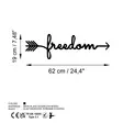 Väggdekor Metall Wallity Freedom Svart Metall 62x19 cm - Dekorationer, prydnadsföremål - 8684282140801 - 6
