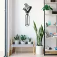 Väggdekor Metall Wallity Flower 2 Svart Metall 24x60 cm - Dekorationer, prydnadsföremål - 8682870853881 - 4
