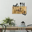 Väggdekor Trä Wallity Just Eat It Valnöt/Svart Trä/Metall 58x3x52 cm - Dekorationer, prydnadsföremål - 8683342203821 - 3
