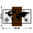 Väggdekor Trä Wallity World Map With Compass Valnöt/Svart Trä/Metall 58x85 cm - Dekorationer, prydnadsföremål - 8681875602371 - 3