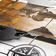 Väggdekor Trä Wallity World Map With Compass Valnöt/Svart Trä/Metall 58x85 cm - Dekorationer, prydnadsföremål - 8681875602371 - 4