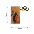 Väggdekor Trä Wallity Banksy Valnöt/Svart Trä 58x60 cm - Dekorationer, prydnadsföremål - 8683743027491 - 1