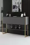 Byrå Hanah Home Luxe Guld Antracit Spånskiva 120x80x30 cm - Byråer och skåp - 8684282883661 - 2