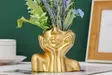 Vas Aberto Design Iskandinav Layd Guld Keramik 19x11x16 cm - Hängande blomkrukor och vaser - 8684282698401 - 1