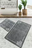 Badrumsmatta Set Mijölnir Flerfärgad 100% Polyester Antibakteriell Halkfri 50x60 cm & 60x100 cm - Badrumsmattor och våtrumsmattor - 8683342800921 - 2