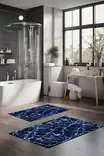 Badrumsmatta Set Mijölnir Flerfärgad 100% Polyester Halkfri Antibakteriell 40x60 cm & 60x100 cm - Badrumsmattor och våtrumsmattor - 8684283193431 - 2