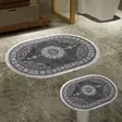 Badrumsmatta Set Mijölnir Grå 100% Polyester Halkfri Antibakteriell 50x60 cm & 60x100 cm - Badrumsmattor och våtrumsmattor - 8683342421171 - 2