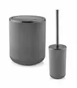 Badrumsset Mijölnir Antracit 100% Plast 6,5x6,5x18,5 cm & 13x13x3 cm & 8x8x10,5 cm & 10,5x10,5x33 cm & 18,5x18,5x23 cm - Badrumstillbehör - 8684283711581 - 3