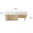Soffbord Hanah Home Escape Travertin Glas Spånskiva 105x30x65 cm - Soffbord - 8684283059201 - 8