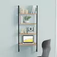 Vägghylla Hanah Home Masal? Brun Svart Spånskiva Metall 49x120x20 cm - Klädhängare - 8683342719421 - 3
