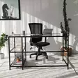 Skrivbord Hanah Home M101 Svart Härdat Glas 130x75x60 cm - Skrivbord - 8682870558731 - 3