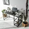 Skrivbord Hanah Home M101 Svart Härdat Glas 130x75x60 cm - Skrivbord - 8682870558731 - 6