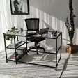 Skrivbord Hanah Home M101 Svart Härdat Glas 130x75x60 cm - Skrivbord - 8682870558731 - 2