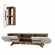 TV-bänk Hanah Home Defne Valnöt Vit Spånskiva 145x37x35 cm - TV-bänkar - 8681875184471 - 1