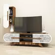 TV-bänk Hanah Home Defne Valnöt Vit Spånskiva 145x37x35 cm - TV-bänkar - 8681875184471 - 2
