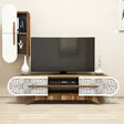TV-bänk Hanah Home Defne Valnöt Vit Spånskiva 145x37x35 cm - TV-bänkar - 8681875184471 - 3