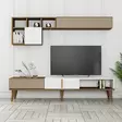 TV-bänk Hanah Home Milan Valnöt Vit Spånskiva 180x40x35 cm - TV-bänkar - 8683742130581 - 2
