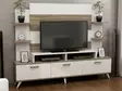 TV-bänk Hanah Home Diana Vit Valnöt Spånskiva 180x143x30 cm - TV-bänkar - 8681181980071 - 3