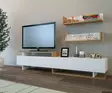 TV-bänk Hanah Home Ayaz Vit Teak Spånskiva 180x40x37,4 cm - TV-bänkar - 8681181979631 - 3