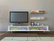 TV-bänk Hanah Home Ayaz Vit Teak Spånskiva 180x40x37,4 cm - TV-bänkar - 8681181979631 - 2