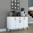 Förvaringsskåp Hanah Home JE136 Vit Valnöt Spånskiva 120x78,6x40 cm - Skåp och byråer - 8684283108701 - 6