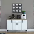 Förvaringsskåp Hanah Home JE136 Vit Valnöt Spånskiva 120x78,6x40 cm - Skåp och byråer - 8684283108701 - 3
