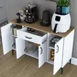 Förvaringsskåp Hanah Home JE136 Vit Valnöt Spånskiva 120x78,6x40 cm - Skåp och byråer - 8684283108701 - 9