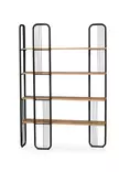 Bokhylla Hanah Home Sierra Furu Svart Spånskiva Metall 125x180x28 cm - Bokhyllor - 8683743800421 - 1