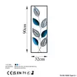 Väggdekor Metall Wallity Leaf Flerfärgad Metall 32x90 cm - Dekorationer, prydnadsföremål - 8683743680191 - 7