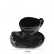 Muggset Aberto Design HMY6406 Svart Keramik 15 cm - Kaffe- och teserviser - 8684282137061 - 3
