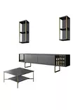 TV-bänk Hanah Home Gold Line Antracit Guld Spånskiva 180x30x48 cm - Möbler - 8683742452041 - 13