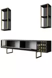 TV-bänk Hanah Home Gold Line Antracit Guld Spånskiva 180x30x48 cm - Möbler - 8683742452041 - 9