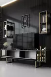 TV-bänk Hanah Home Gold Line Antracit Guld Spånskiva 180x30x48 cm - Möbler - 8683742452041 - 6