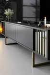 TV-bänk Hanah Home Gold Line Antracit Guld Spånskiva 180x30x48 cm - Möbler - 8683742452041 - 7