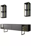 TV-bänk Hanah Home Gold Line Antracit Guld Spånskiva 180x30x48 cm - Möbler - 8683742452041 - 1