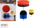 Borstset för borrmaskin, 3 delar, nylon - Stålset - 8721037783491 - 1